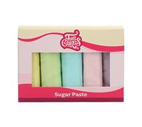 FunCakes Fondant multipack pastel colors: easy to use, smooth, flexible, soft and pliable, perfect for cake decorating, halal, kosher and gluten free. 5 colors, 5 x 100 g