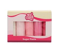 FunCakes Fondant Multipack Pink Colour Palette, Perfect for Cake Decorating. Gluten Free. 5 Colours, White, Pastel Pink, Sweet Pink, Pretty Pink, Hot Pink, 5 x 100 g