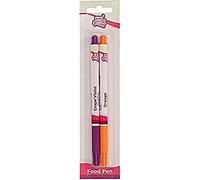 FunCakes Food Pen Purple & Orange Set: Writer with 100% Edible Ink, Flexible Tip for both thick and thin lines.Great for personalizing your treats with Messages, Quick drying time, Set/2