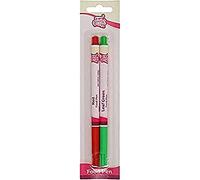 FunCakes Food Pen Red & Green Set: Writer with 100% Edible Ink, Flexible Tip for both thick and thin lines.Great for personalizing your treats with Messages, Quick drying time, Halal certified, Set/2