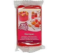 FunCakes Marzipan Passion Red: Easy to Use, Delicious Taste, Flexible and Smooth, Easy to Roll Out, Fine and Firm, Perfect for Cake Decorating, Halal, Kosher and Gluten Free. 250 g.