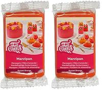 FunCakes Marzipan Sunset Orange: Easy to Use, Delicious Taste, Flexible and Smooth, Easy to Roll Out, Fine and Firm, Perfect for Cake Decorating, Halal, Kosher and Gluten Free. 250 g. (Pack of 2)