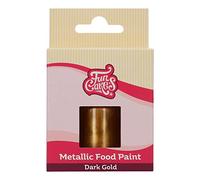 FunCakes Metallic Food Paint Dark Gold: Create Metallic Effects on Fondant, Marzipan, Gum Paste, Royal Icing, Cookies. 100% Edible Food Paint, Halal, Suitable for Vegetarians and Vegans. 30 ml.