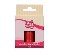 FunCakes Metallic Food Paint Red: Create Metallic Effects on Fondant, Marzipan, Gum Paste, Royal Icing, Cookies. 100% Edible Food Paint, Halal, Suitable for Vegetarians and Vegans. 30 ml.