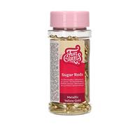 FunCakes Metallic Sugar Rods XL Yellow Gold: Cake Sprinkles, Great Taste, Perfect for Cake Decorating, Cupcake Sprinkles 70 g.