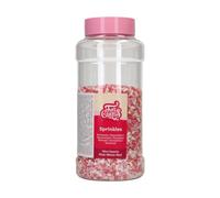 FunCakes Mini Hearts Pink/White/Red: Cake Sprinkles, Great Taste, Perfect for Cake Decorating, Cupcake Sprinkles. 450 g.