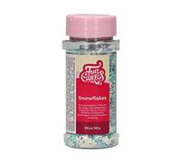 FunCakes Mini Snowflakes Mix: Cake Sprinkles, Great Taste, Perfect for Cake Decorating, Snowflake Sprinkles. 50 g.