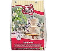 FunCakes Mix for Lace - White, Gluten Free: Easy to Use, Instant Mix for Edible White Cake Lace, Delicious Toffee Flavour, for Cake Decoration, Halal Certified, 400g