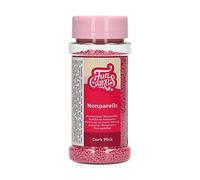 FunCakes Nonpareils Dark Pink: Cake Sprinkles, Great Taste, Perfect for Cake Decorating, Hundreds and Thousands Sprinkles. 80 g.