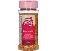 FunCakes Nonpareils Gold: Cake Sprinkles, Great Taste, Perfect for Cake Decorating, Hundreds and Thousands Sprinkles. 80 g.