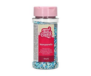 FunCakes Nonpareils Shark Mix: Cake Sprinkles, Great Taste, Perfect for Cake Decorating, Hundreds and Thousands Sprinkles. 80 g.