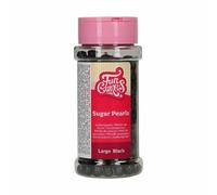 FunCakes Soft Pearls Black: Cake Sprinkles, Great Taste, Suitable for Cake Decorating, Edible Sugar Pearls. 80 g