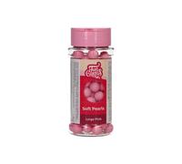 FunCakes Soft Pearls Large Pink: Edible Sugar Pearl Sprinkles for Cakes, Tarts and Cupcakes, Great Taste, optimal for Decorating - 60 g