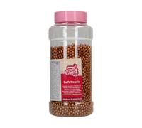 FunCakes Soft Pearls Medium Bronze Gold: Cake Sprinkles, Great Taste, Perfect for Cake Decorating, Edible Soft Sugar Pearls. 500 g.
