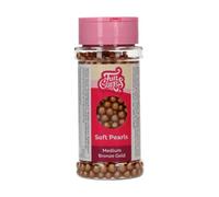 FunCakes Soft Pearls Medium Bronze Gold: Edible Sugar Pearl Sprinkles for Cakes, Tarts and Cupcakes, Great Taste, optimal for Decorating - 60 g