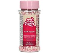 FunCakes Soft Pearls Medium Pink/White: Cake Sprinkles, Great Taste, Perfect for Cake Decorating, Edible Soft Sugar Pearls. 60 g.