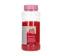 FunCakes Soft Pearls Medium Red: Cake Sprinkles, Great Taste, Perfect for Cake Decorating, Edible Soft Sugar Pearls. 500 g.