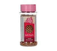 FunCakes Soft Pearls Small Bronze Gold: Edible Sugar Pearl Sprinkles for Cakes, Tarts and Cupcakes, Great Taste, optimal for Decorating - 70 g