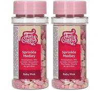 FunCakes Sprinkle Medley Baby Pink, Cake Sprinkles, Good Taste, Great for Decorating Cakes, Cupcakes and Cookies, Sprinkle Mix, 50 g (Pack of 2)