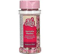 FunCakes Sprinkle Medley Glamour Pink: Cake Sprinkles, Great Taste, Perfect for Cake Decorating, Sprinkle Mix. 65 g.