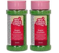 FunCakes Sugar Crystals Green: Cake Sprinkles, Great Taste, Perfect for Cake Decorating, Cupcake Sprinkles. 80 g. (Pack of 2)