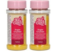 FunCakes Sugar Crystals Yellow: Cake Sprinkles, Great Taste, Perfect for Cake Decorating, Cupcake Sprinkles. 80 g. (Pack of 2)