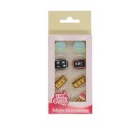 FunCakes Sugar Decorations Back To School, Ready to use for decorating cakes, Great for cupcakes, muffins, and more, Edible Decorations, Set/8