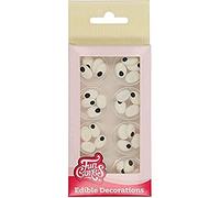 FunCakes Sugar Decorations Eyes Oval: Ready to Use for Cake Decoration, Perfect for Spooky Halloween or Monster Cupcakes, Muffins and more, Glutenfree certified, Set/32, Mix, 6