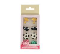 FunCakes Sugar Decorations Football, Ready to use for decorating cakes, Great for cupcakes, muffins, and more, Edible Decorations, Set/8