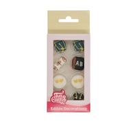 FunCakes Sugar Decorations Graduation, Afstuderen, Ready to use for decorating cakes, Great for cupcakes, muffins, and more, Edible Decorations, Set/8