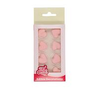 FunCakes Sugar Decorations Heart Pink: Ready to Use for Cake Decoration, Perfect for Cupcakes, Muffins and more, Glutenfree certified, Set/8