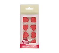 FunCakes Sugar Decorations Heart Red: Ready to Use for Cake Decoration, Perfect for Cupcakes, Muffins and more, Glutenfree certified, Set/8