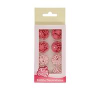 FunCakes Sugar Decorations Pink Blossoms: Ready to Use for Cake Decoration, Perfect for Cupcakes, Muffins and More, Set/64