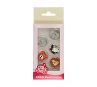 FunCakes Sugar Decorations Safari Animals: Ready to Use for Cake Decoration, Perfect for Cupcakes, Muffins and more, Glutenfree certified, Set/12,Mix,13