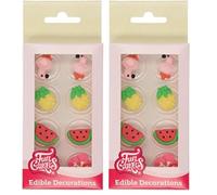 FunCakes Sugar Decorations Tropical: Ready to Use for Cake Decoration, Perfect for Tropical Summer Cupcakes, Muffins and more, Glutenfree certified, Set/8,Mix,9.04 (Pack of 2)