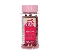 FunCakes Sugar Hearts Bordeaux: Cake Sprinkles, Great Taste, Perfect for Cake Decorating, Sugar Hearts Sweets 80 g.