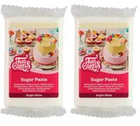 FunCakes Sugar Paste Bright White, Easy to Use, Smooth, Flexible, Soft and Pliable, Perfect for Cake Decorating, Halal, Kosher and Gluten Free, 250 g Pack of 2