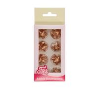 FunCakes Sugar Paste Decorations Stars Gold: Ready to Use for Cake Decoration, Perfect for Cupcakes, Muffins and more, Glutenfree certified, Set/24