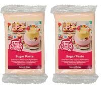 FunCakes Sugar Paste Natural Beige, Easy to Use, Smooth, Flexible, Soft and Pliable, Perfect for Cake Decorating, Halal, Kosher and Gluten Free, 250 g (Pack of 2)