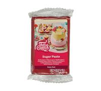 FunCakes Sugar Paste Ruby Red, Easy to Use, Smooth, Flexible, Soft and Pliable, Perfect for Cake Decorating, Halal, Kosher and Gluten Free, 250 g