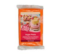 FunCakes Sugar Paste Tiger Orange, Easy to Use, Smooth, Flexible, Soft and Pliable, Perfect for Cake Decorating, Halal, Kosher and Gluten Free, 250 g