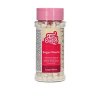 FunCakes Sugar Pearls Large White: Cake Sprinkles, Great Taste, Perfect for Cake Decorating, Edible Sugar Pearls. 70 g.