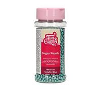 FunCakes Sugar Pearls Medium Metallic Blue: Cake Sprinkles, Great Taste, Perfect for Cake Decorating, Edible Sugar Pearls. 80 g.