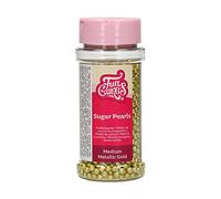 FunCakes Sugar Pearls Medium Metallic Gold: Cake Sprinkles, Great Taste, Perfect for Cake Decorating, Edible Sugar Pearls. 80 g.