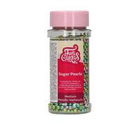 FunCakes Sugar Pearls Medium Metallic Harlequin: Cake Sprinkles, Great Taste, Perfect for Cake Decorating, Edible Sugar Pearls. 80 g.