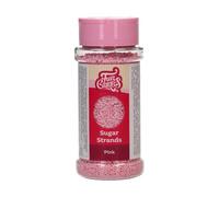 FunCakes Sugar Strands Pink: Cake Sprinkles, Great Taste, optimal for Cake Decorating, Sprinkle Mix - 80 g
