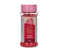 FunCakes Sugar Strands Red: Cake Sprinkles, Great Taste, optimal for Cake Decorating, Sprinkle Mix - 80 g