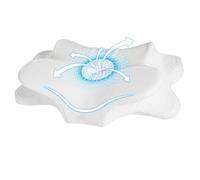 FUNCCUBE Cervical Neck Pillow - Memory Foam Butterfly Pillow for Pain Relief Sleeping, Ergonomic Neck Support Contour Pillows for Side Back Stomach Sleepers,Orthopedic Breathable Pillowcase, White