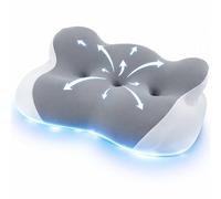 FUNCCUBE Cervical Neck Pillow - Memory Foam Pillows for Pain Relief Sleeping with Cooling Pillowcase, Ergonomic Contour Odorless Bed Pillow for Back Side Shoulder Stomach Sleeper, Queen Gray