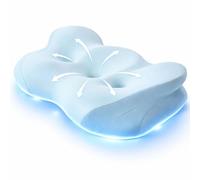 FUNCCUBE Cervical Neck Pillow - Memory Foam Pillows for Pain Relief Sleeping with Cooling Pillowcase, Ergonomic Contour Odorless Bed Pillow for Back Side Shoulder Stomach Sleeper, Queen Blue